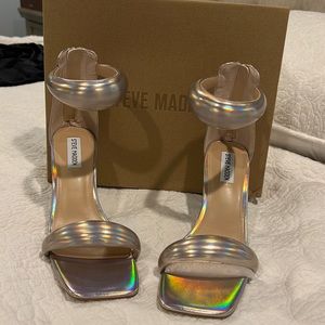 Steve Madden Partay Platinum Heels